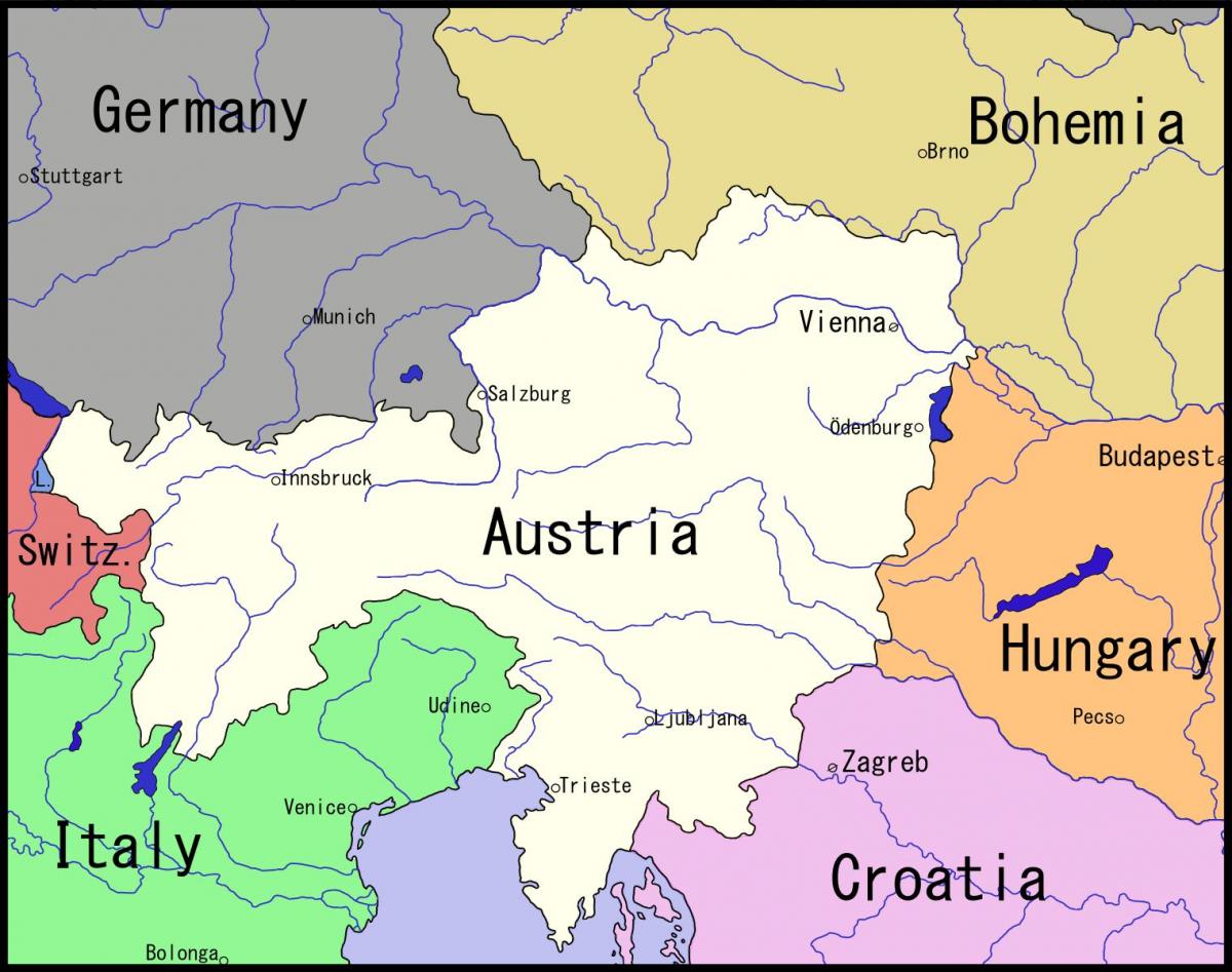 mapa Viedeň a okolie
