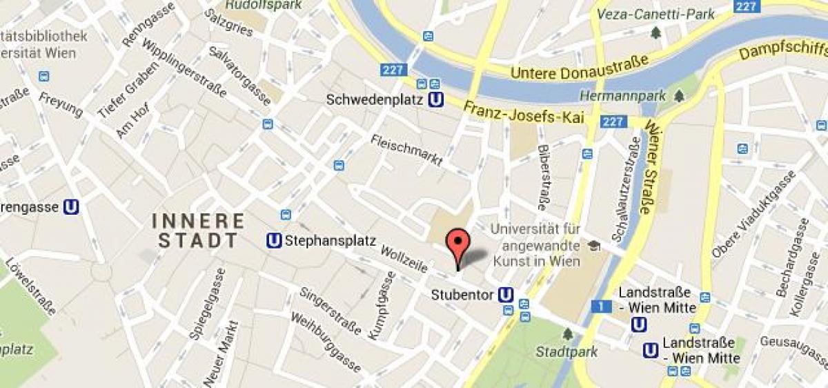 Mapa stephansplatz Viedeň mapu