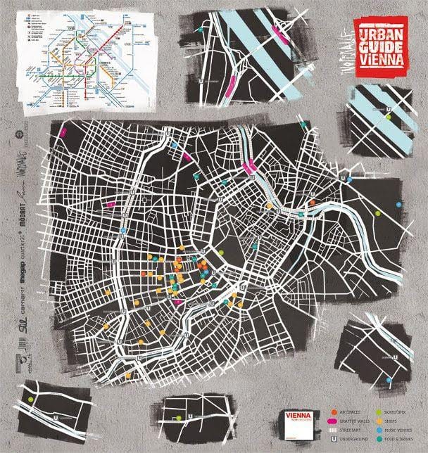 Mapa street art Viedeň