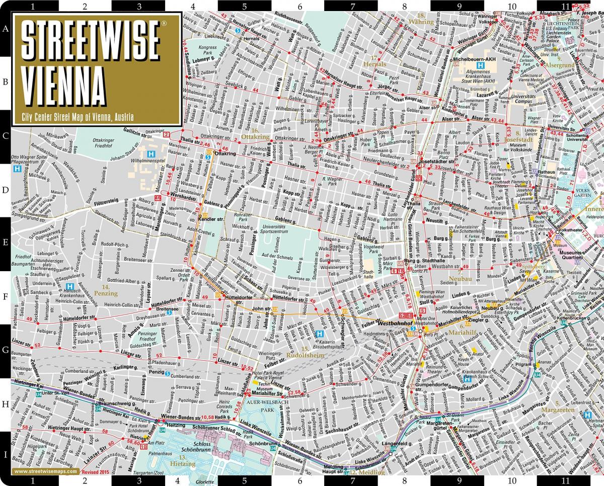 ulice mesta mapa Viedeň Rakúsko