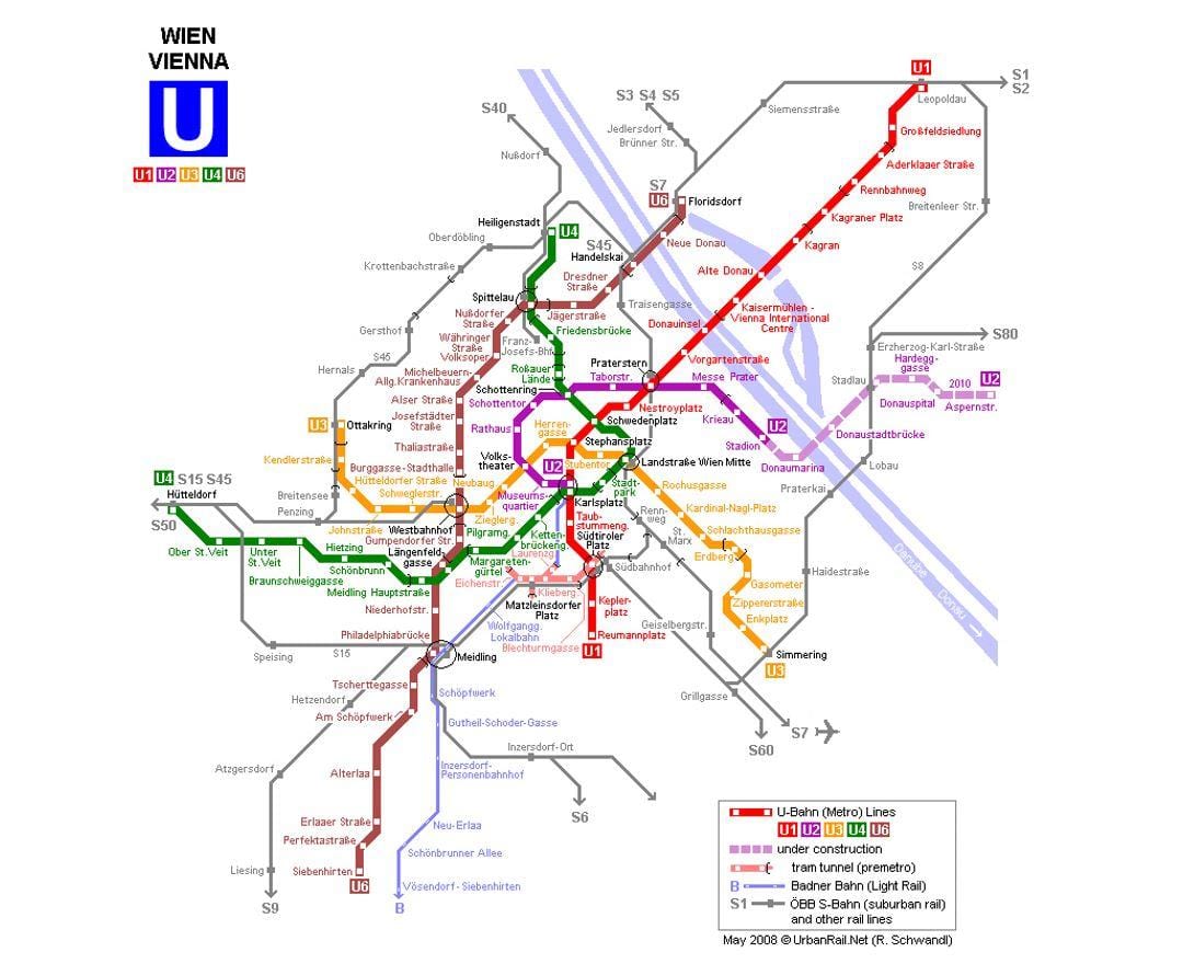 Mapa u1 Viedeň