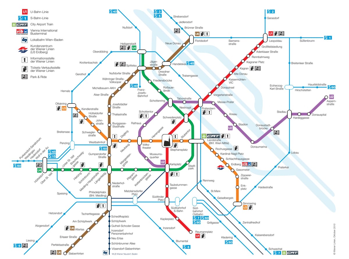 Viedeň Rakúsko metro mapu