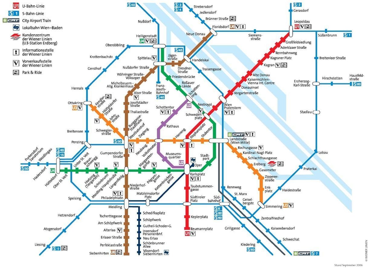 Viedeň Rakúsko metro mapu