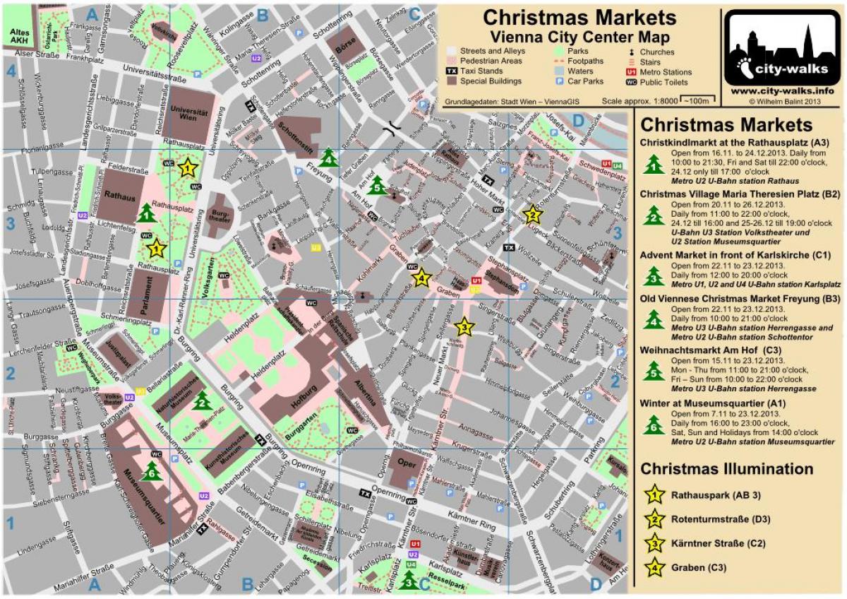 Mapa Viedenský vianočný trh