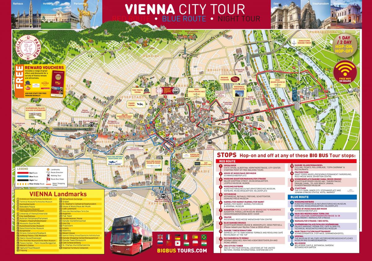 Viedeň veľké bus tour mapu