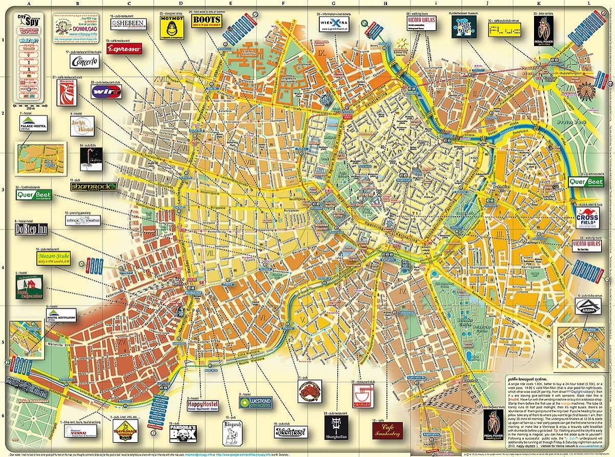 Viedeň Rakúsko mapa mesta