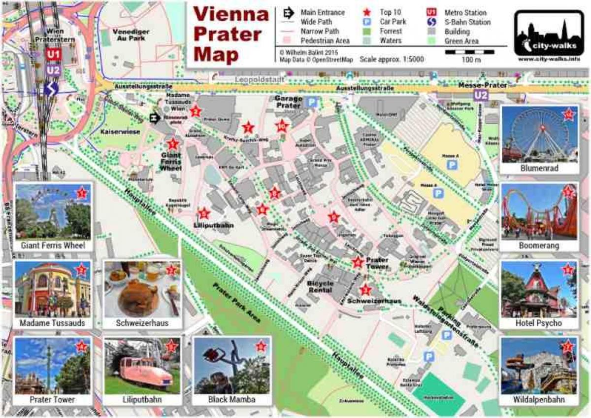 Mapu Viedne park a jazda