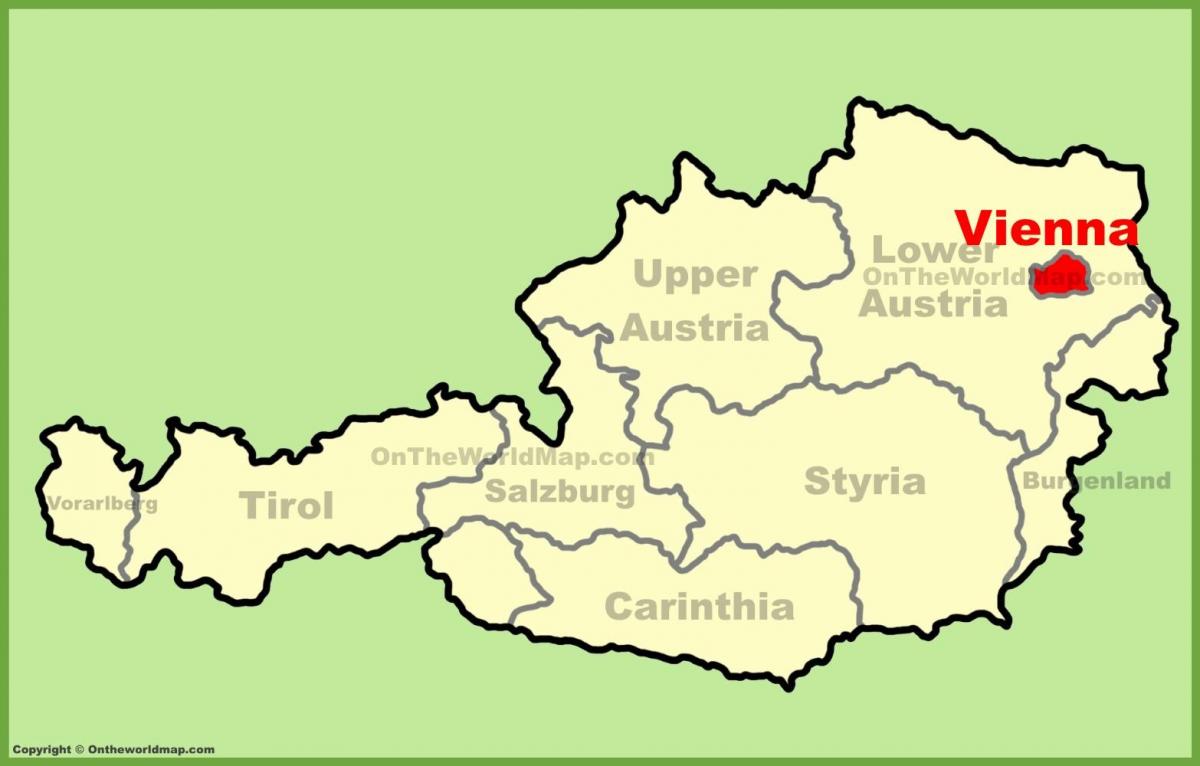 Wien Rakúsko mapu