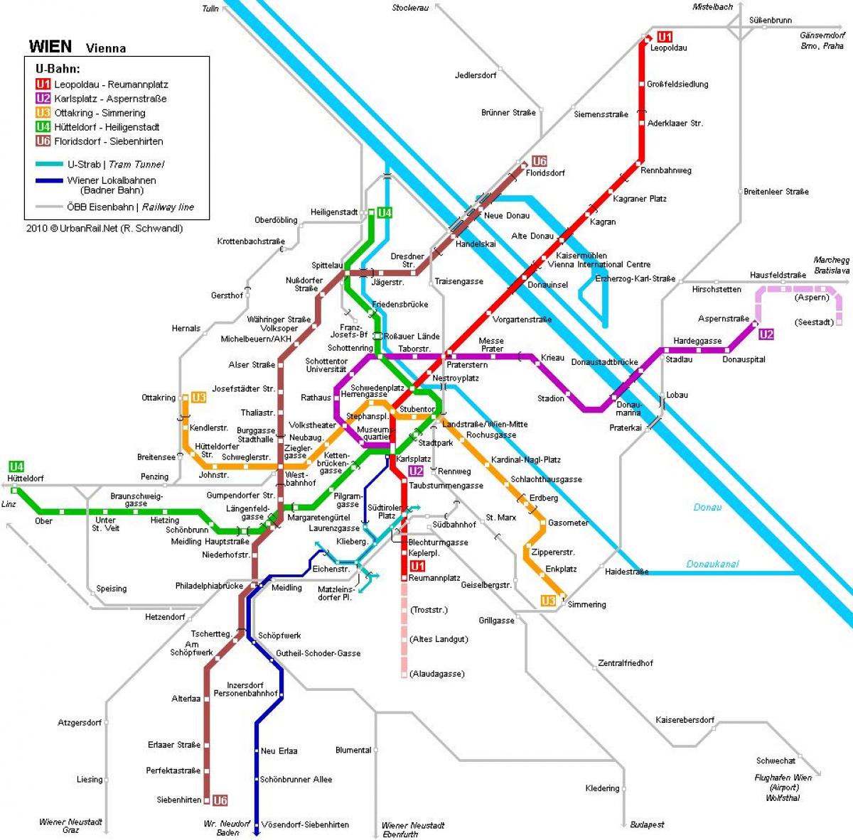 Viedeň metro mapu hauptbahnhof