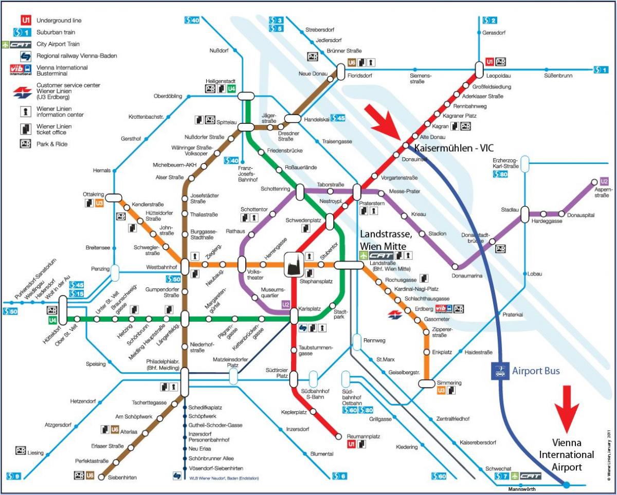 Mapu Viedne s7 vlak