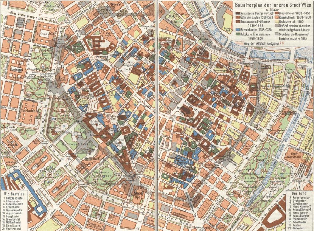 Viedeň staré mesto mapa