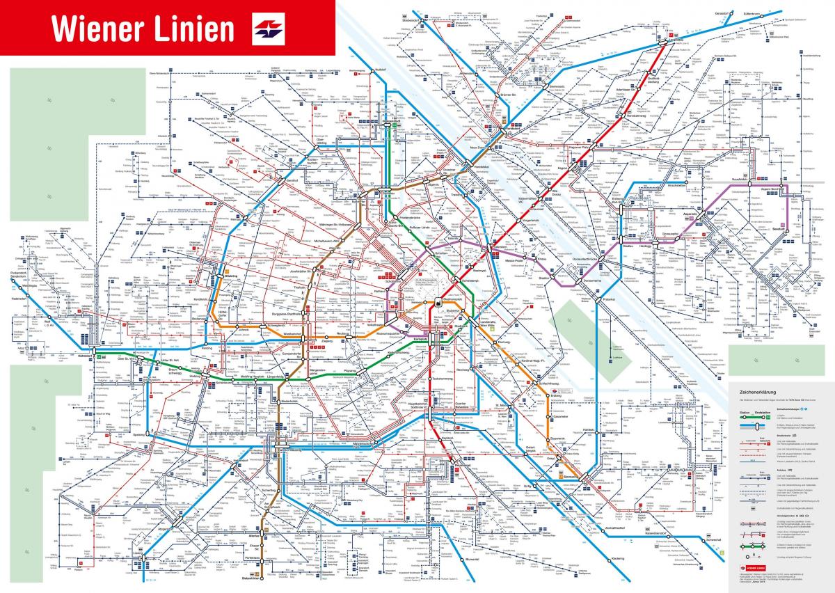 mapu Viedne systém verejnej dopravy