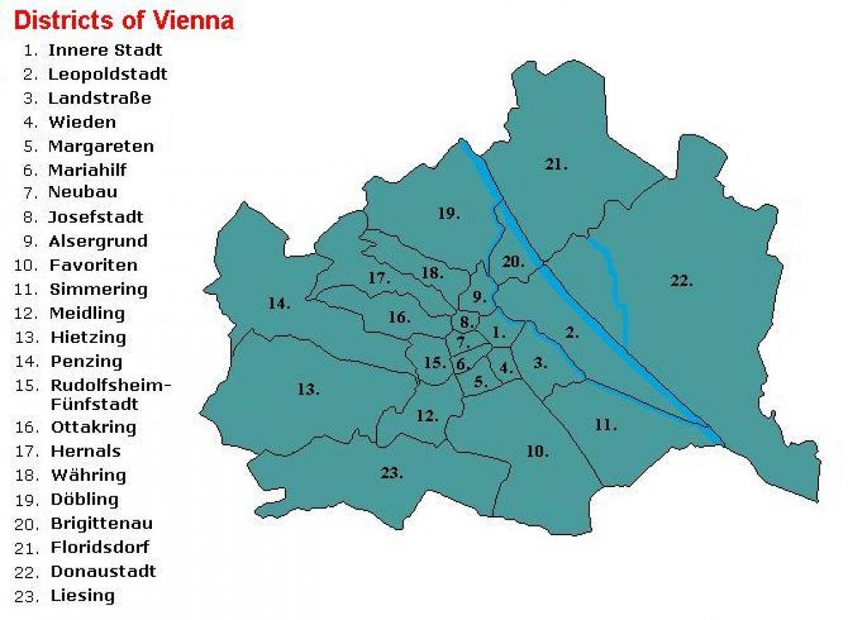 Wien okresoch mapa