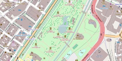 Mapa stadtpark Viedeň