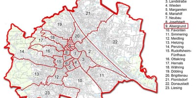 Wien bezirk mapu
