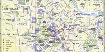 Viedeň meste turistická mapa