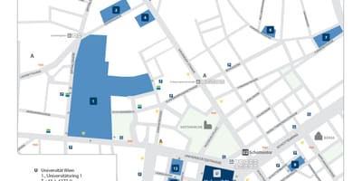 Mapa univerzite vo Viedni