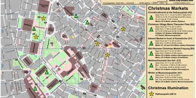 Mapa Viedenský vianočný trh